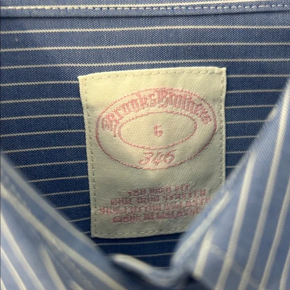 Brooks Brothers Blue Striped Button Down Shirt - Picture 3 of 4